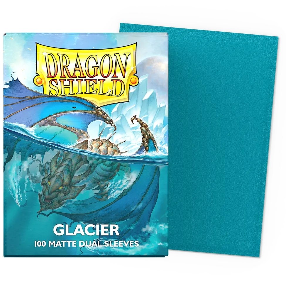 100 Pochettes Double Mat Format Standard Glacier - Dragon Shield