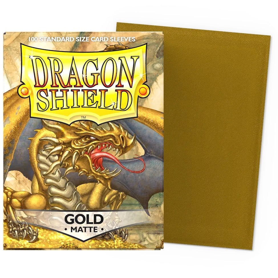 100 Pochettes Matte Format Standard Or - Dragon Shield
