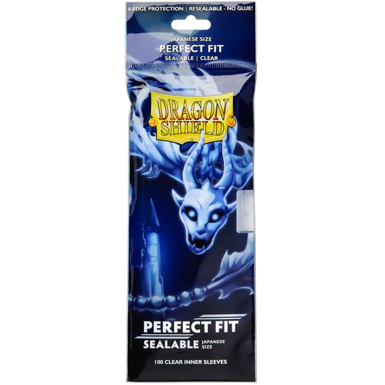 100 Sous-pochettes Perfect Fit Scellable Format Japonais Transparent - Dragon Shield