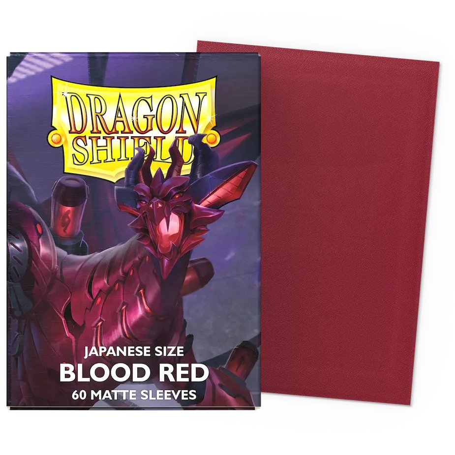 60 Pochettes Matte Format Japonais Rouge Sang - Dragon Shield