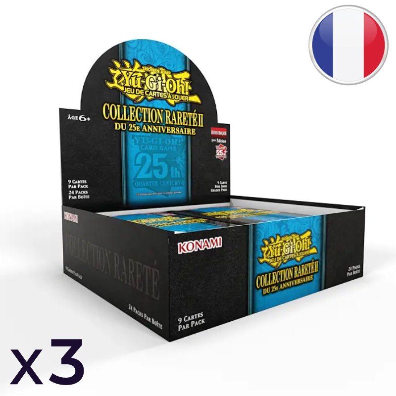 Lot de 3 Boîtes de 24 Boosters Collection Rareté du 25e Anniversaire II - Yu-Gi-Oh! FR