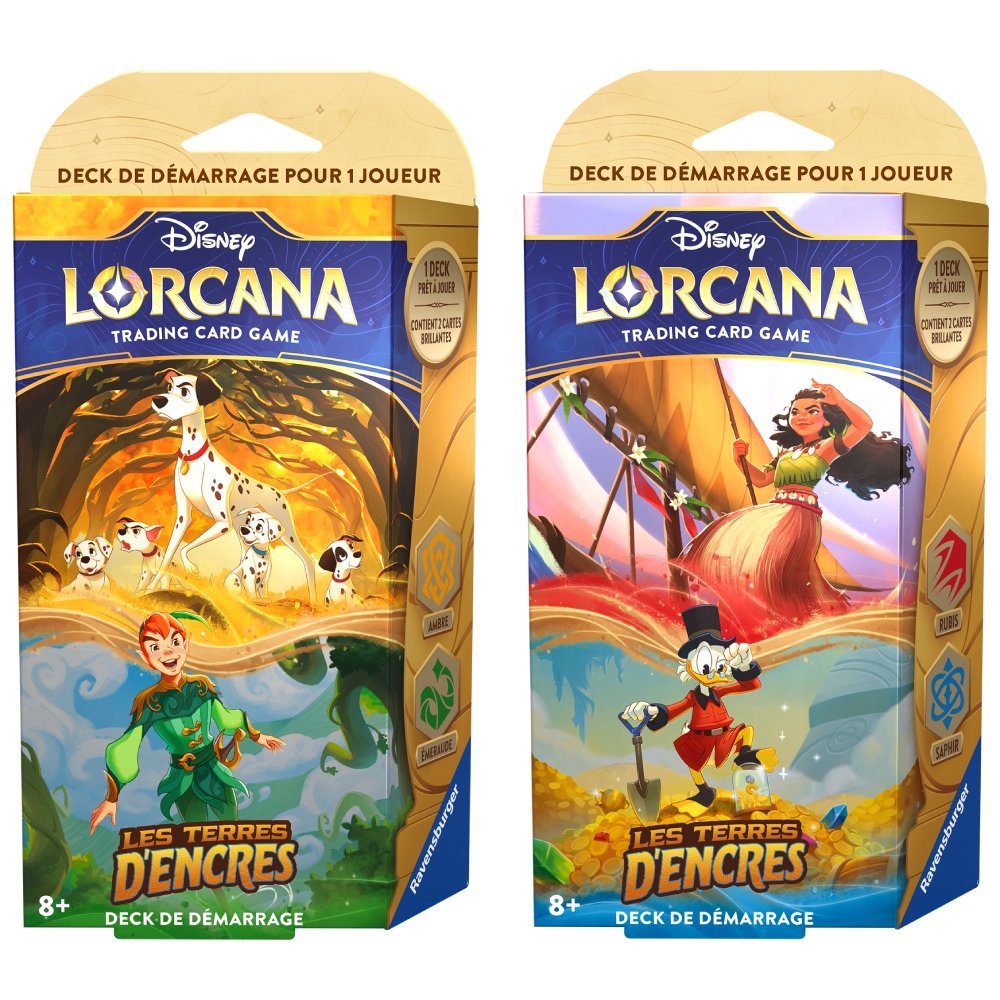 Lot des 2 jeux de démarrage Les Terres d'Encres - Disney Lorcana FR
