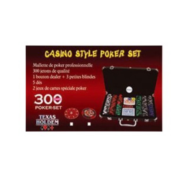 Mallette de poker 300 jetons argile Crown 14,5 g