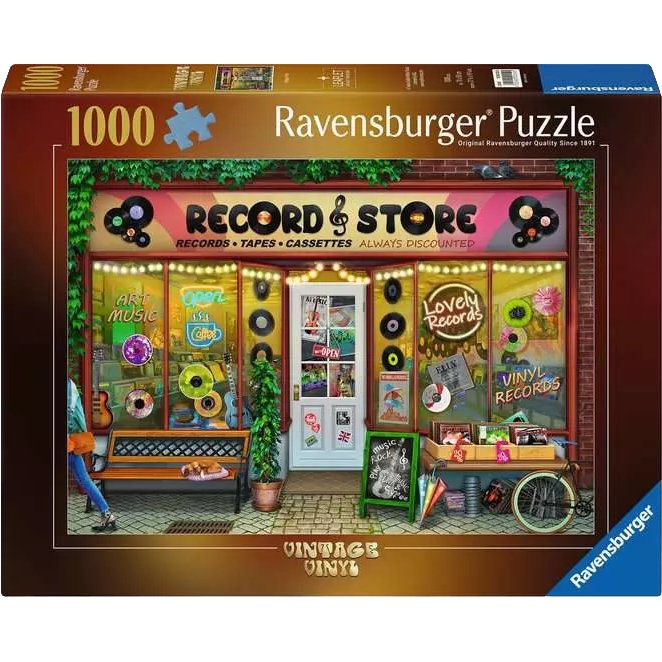 Puzzle 1000 pièces - La boutique de vinyles (Ravensburger)
