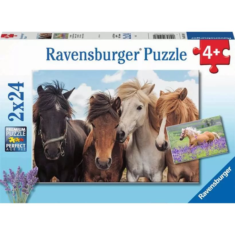 Puzzle 2x24 pièces Ravensburger - L'Amour des chevaux