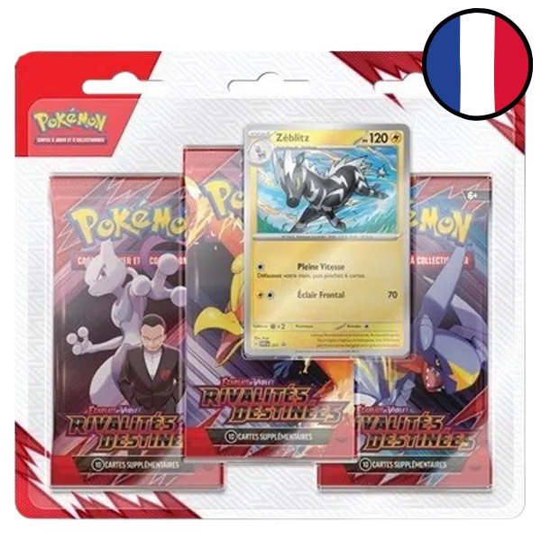 Tripack Zéblitz Écarlate et Violet : Rivalités Destinées - Pokémon FR