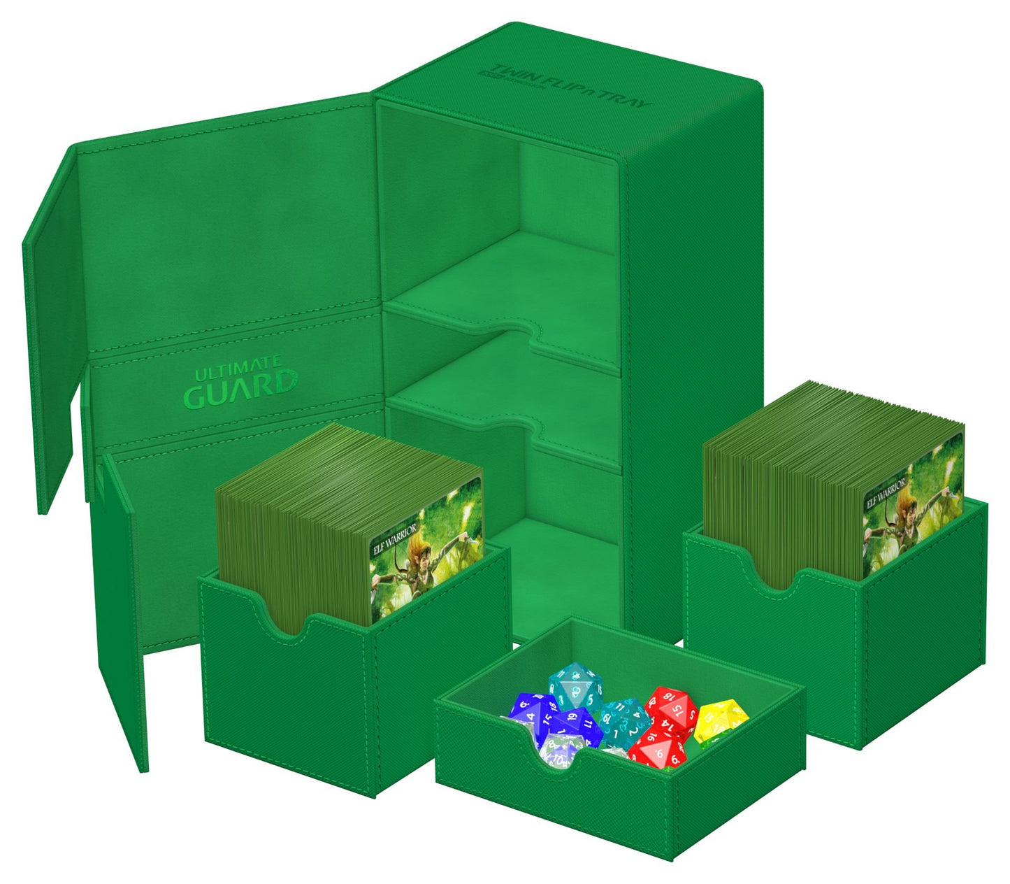 Étui de transport Twin Flip'n'Tray 200+ XenoSkin Vert Monocolore - Ultimate Guard