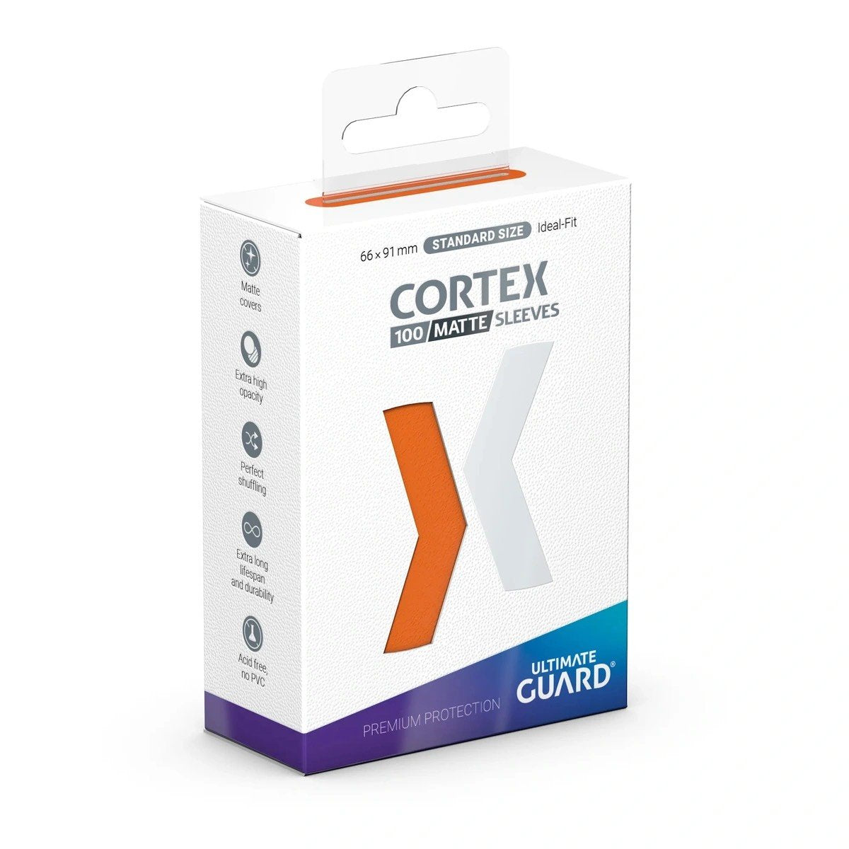 100 pochettes Cortex format Standard Orange Matte - Ultimate Guard