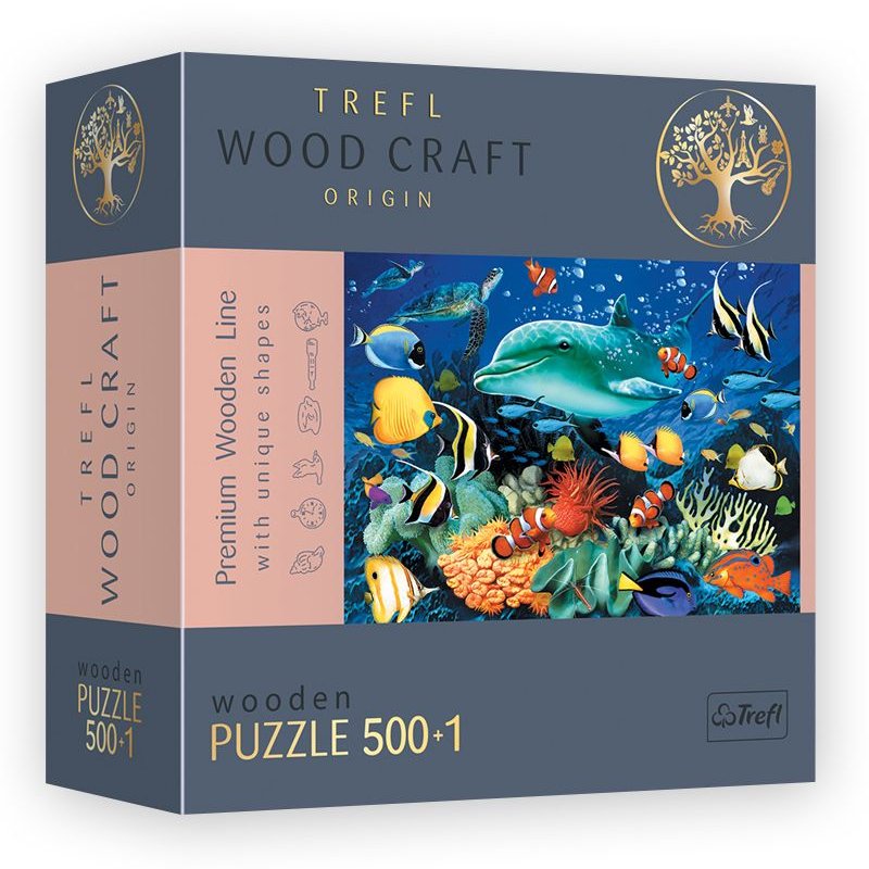 Puzzle 500+1 pièces en bois - Vie marine - Trefl
