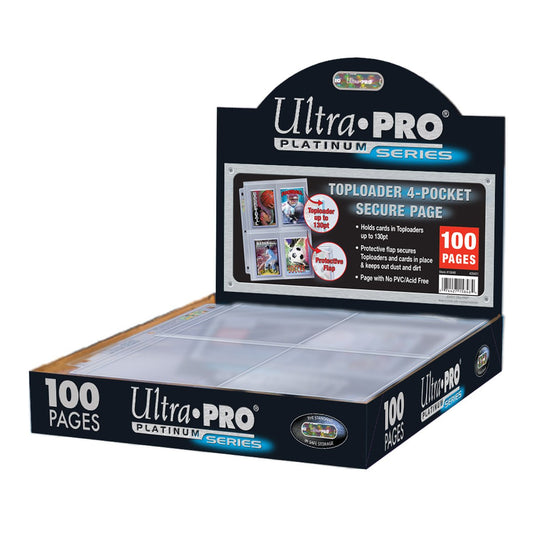 100 Pages de Classeur à 4 pochettes TopLoader (Série Platinum) - Ultra Pro