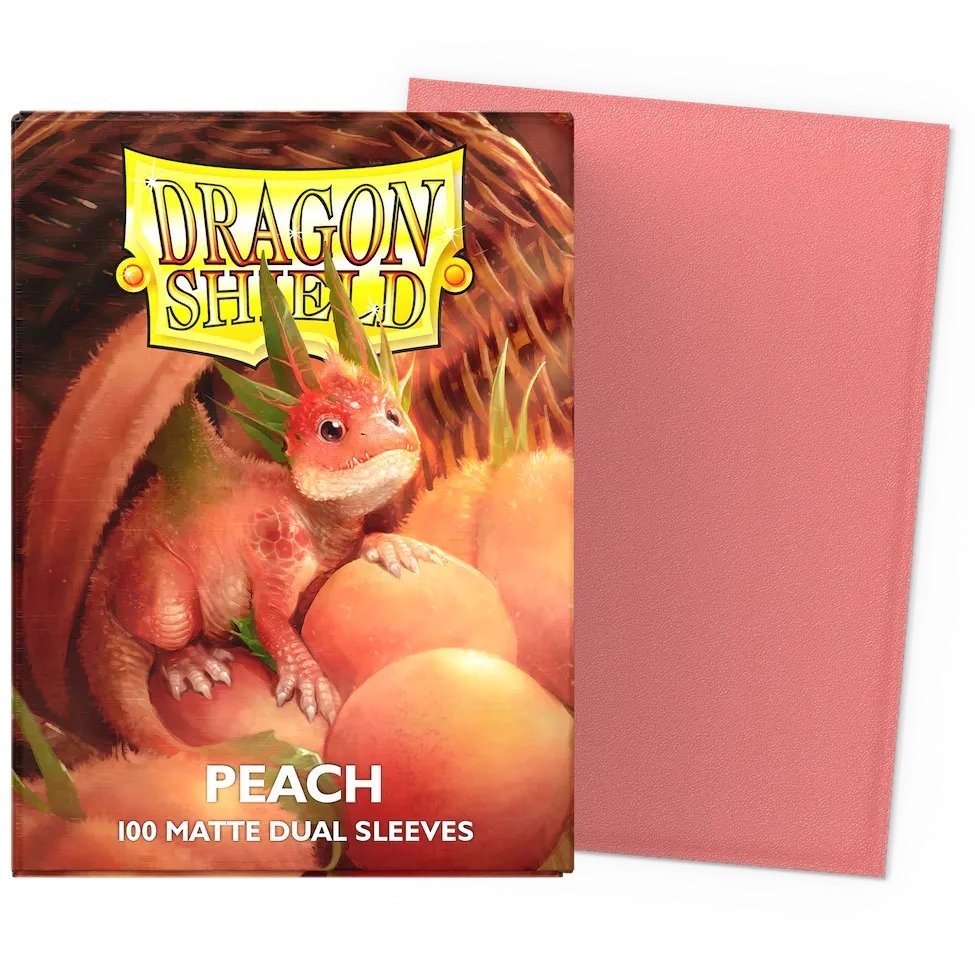 100 Pochettes Double Matte Format Standard Pêche - Dragon Shield