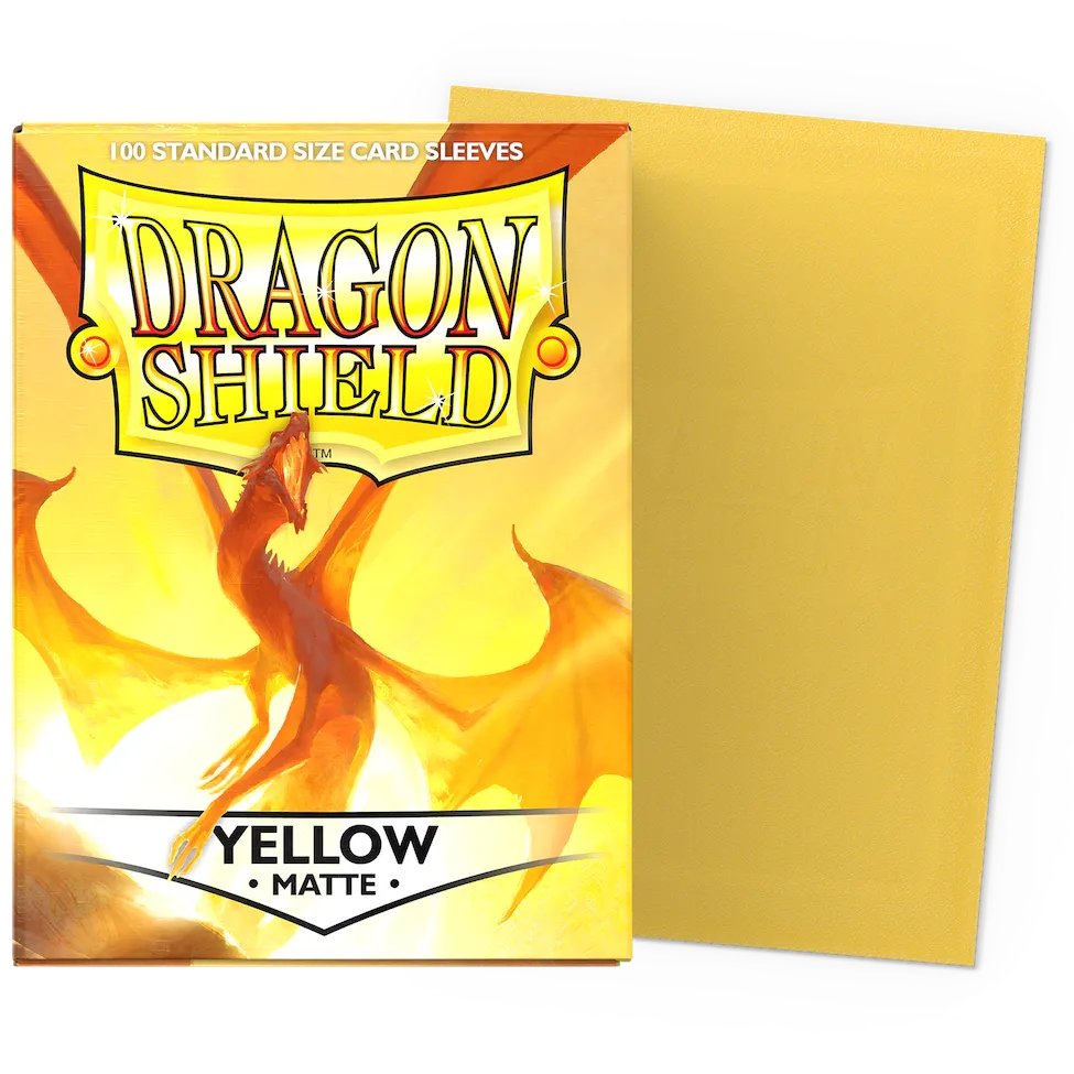 100 Pochettes Matte Format Standard Jaune - Dragon Shield