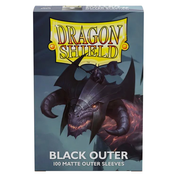 100 Sur-Pochettes Pochettes Extérieures Mat Noir Format Standard - Dragon Shield
