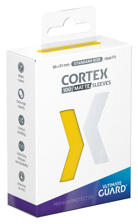 100 pochettes Cortex format Standard Jaune Mat - Ultimate Guard