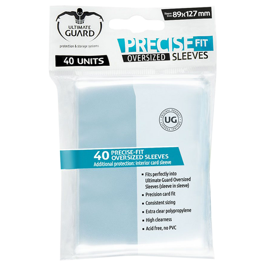 40 sous-pochettes Precise-Fit format Oversized (89 x 127 mm) Transparent - Ultimate Guard
