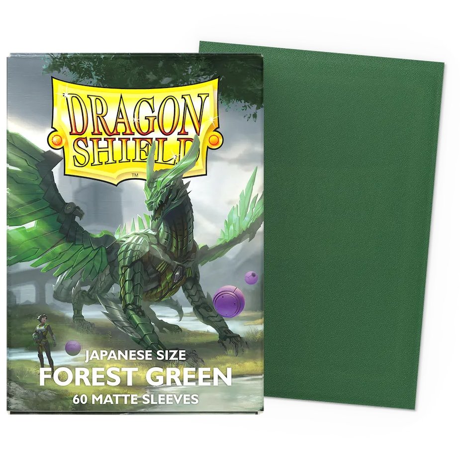 60 Pochettes Format Mat Japonais Vert Forêt - Dragon Shield