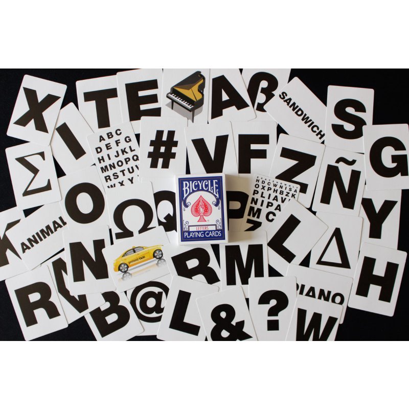 Jeu de 54 Cartes Lettres Dos Bleu - Vélo