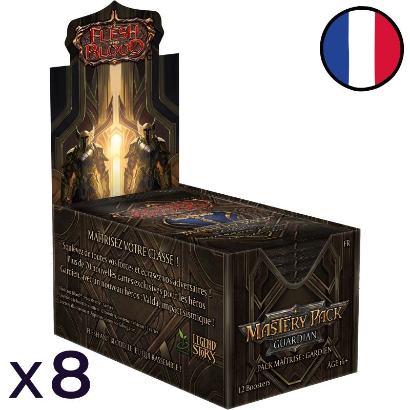 Carton de 8 Boites de 12 boosters Pack Maîtrise Gardien - Flesh and Blood FR