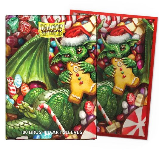 100 Pochettes Brushed Art Format Standard Dragon de Noël 2024 - Dragon Shield