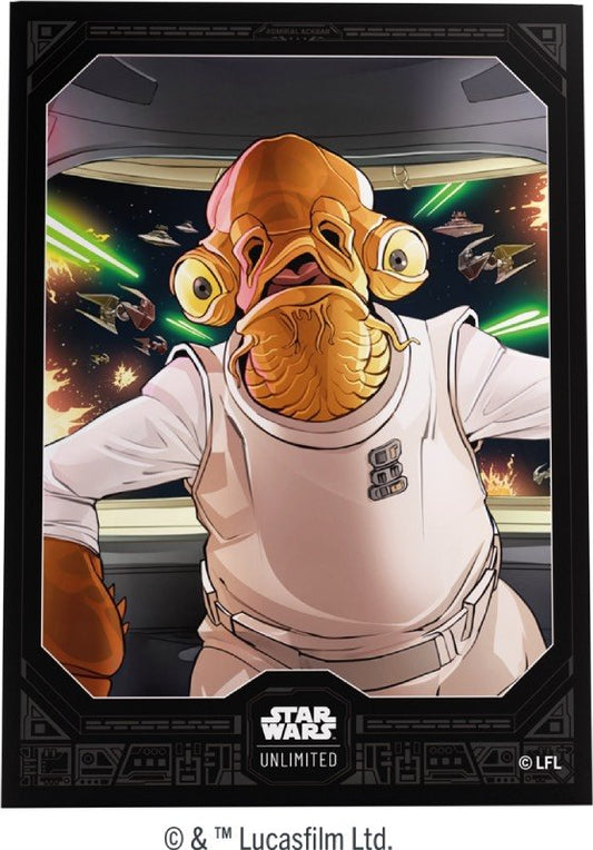 60 + 2 Pochettes Art Star Wars Unlimited Admiral Ackbar 66 x 92 mm - Gamegenic