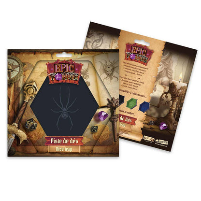 Piste de dés - Araignée Noire - 19 x 19 cm - Cuir et velours_Jeu - de - société