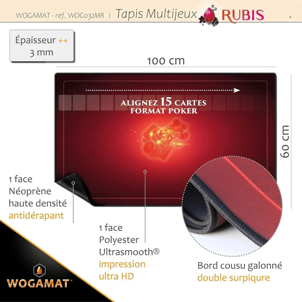 Tapis de jeu - Wogamat - Rubis (60 x 100 cm)_Jeu - de - société