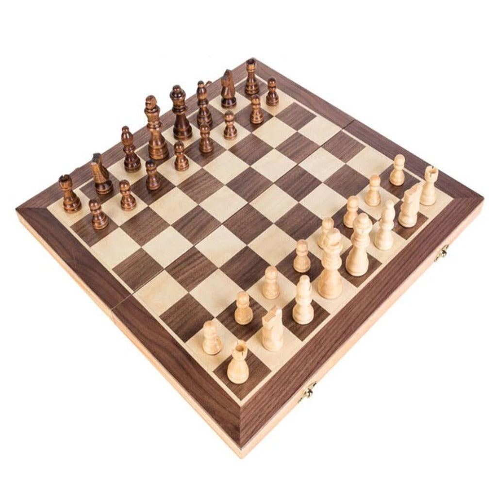 Jeux d'échecs en bois coffret pliable - 40 cm_Jeu-de-société