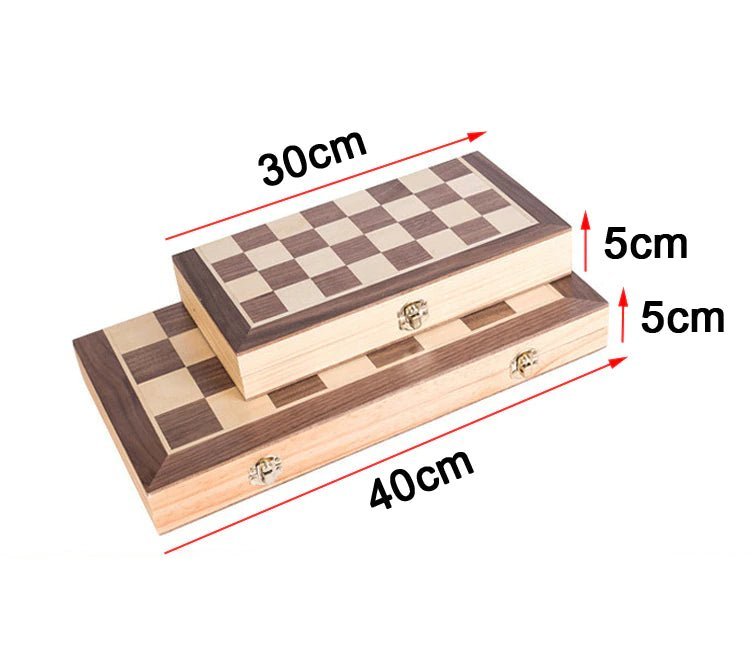 Jeux d'échecs en bois coffret pliable - 40 cm_Jeu-de-société