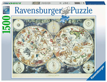 Puzzle - 1500p : Mappemonde Des Animaux Fantastique_Jeu-de-société