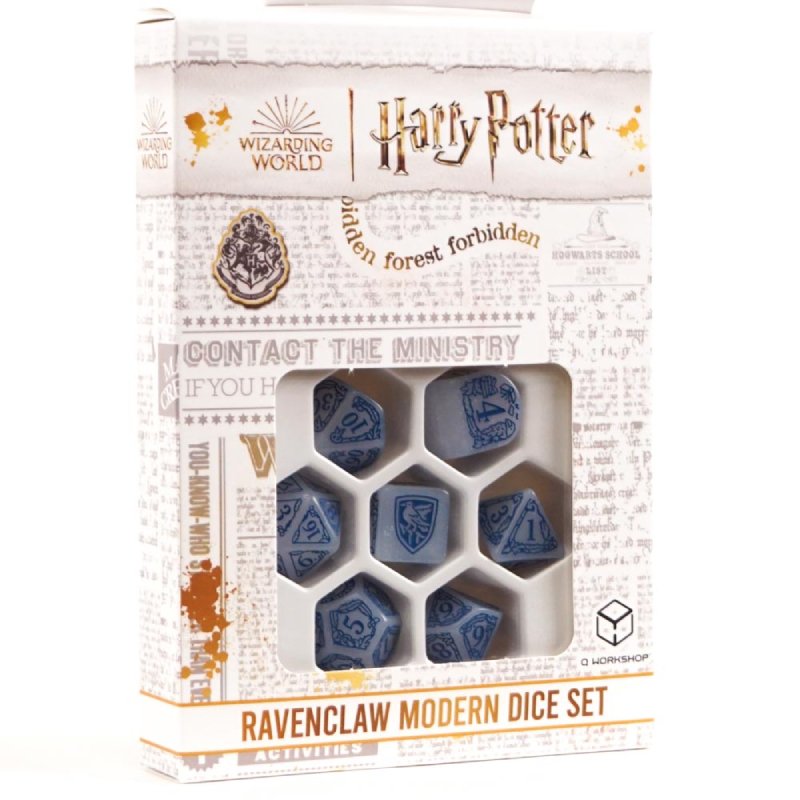 Set de dés Harry Potter Serdaigle Blanc et Bleu - Q-Workshop
