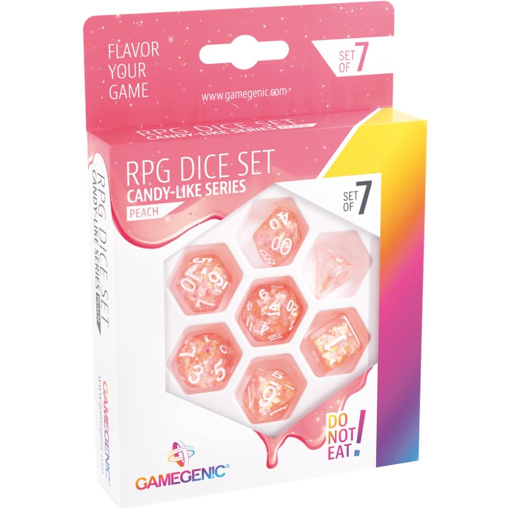 Lot de 7 dés RPG Candy-Like Series Peach - Gamegenic