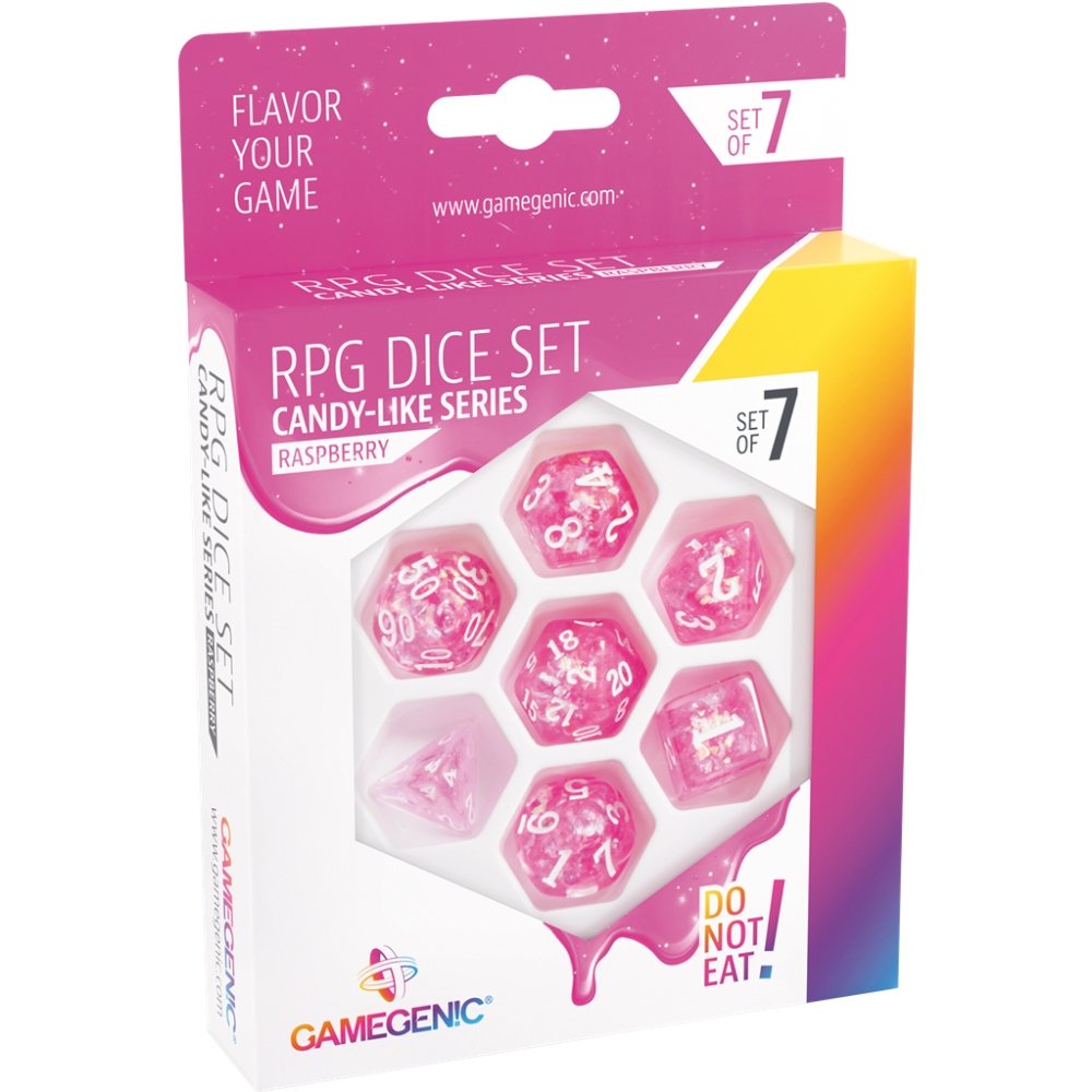Set de 7 dés RPG Candy-Like Series Raspberry - Gamegenic