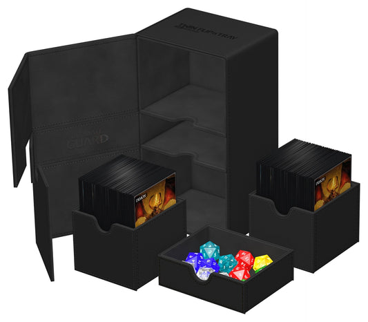 Twin Flip'n'Tray Deck Case 200+ XenoSkin Noir Monocolore - Ultimate Guard