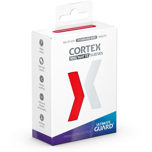 100 pochettes Cortex format Standard Rouge Mat - Ultimate Guard