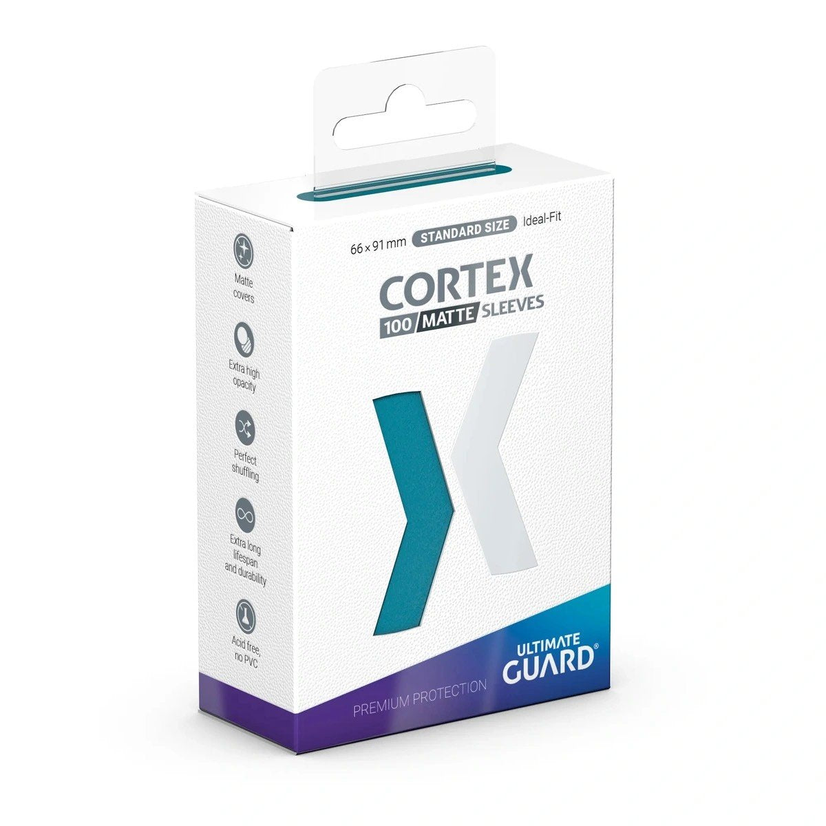 100 pochettes Cortex format Standard Bleu pétrole Matte - Ultimate Guard