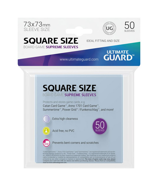 50 pochettes Supreme format Carré (73 x 73 mm) Transparent - Ultimate Guard